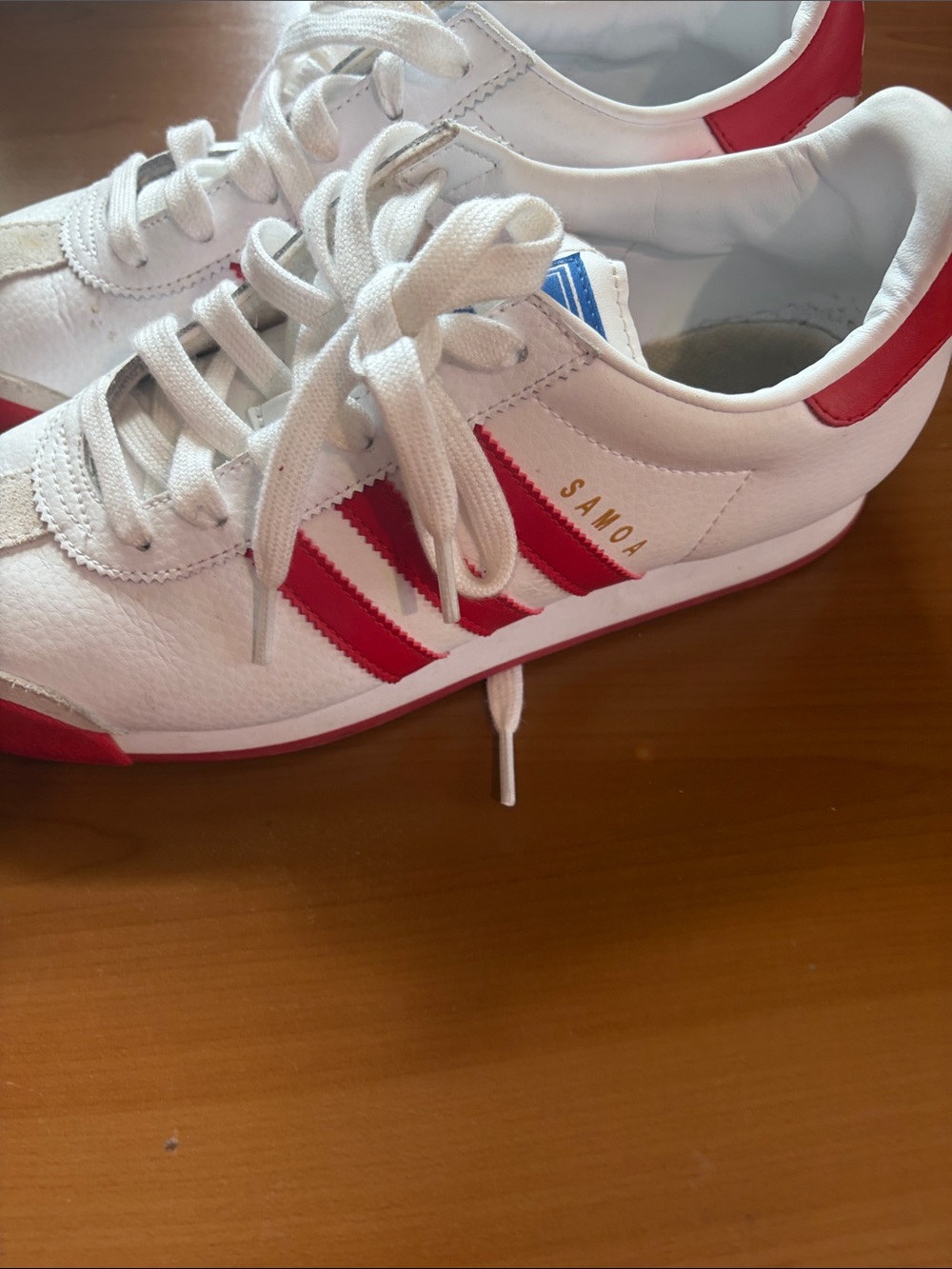 adidas White and Red Samoa Retro Trainers